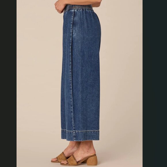 NEW DEMOCRACY Wide Crop Pleated Glider Jeans in blue for women 1125 3m7 - Picture 3 of 7